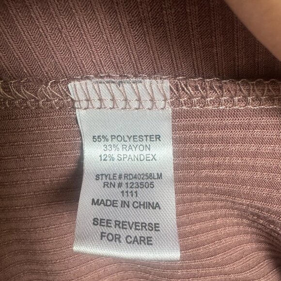 Heart & Hips Maternity Ribbed Mid Length Dress‎ Mauve  Women's XL (X135) - Picture 7 of 10